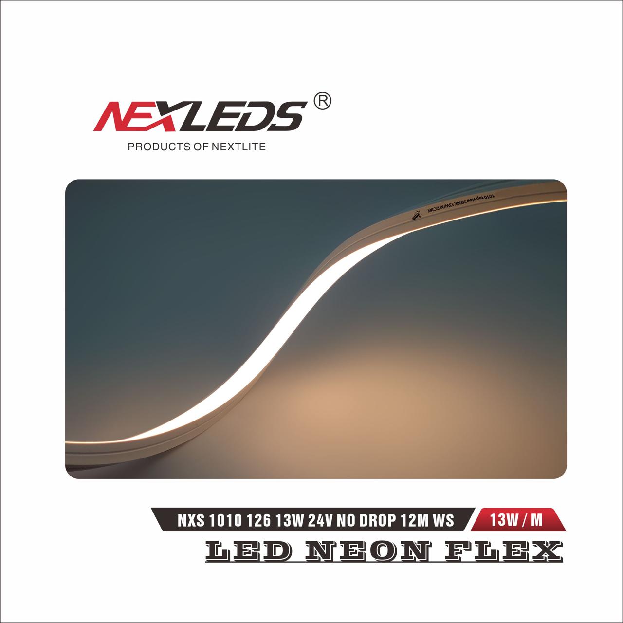 LED NEON FLEX NXS 1010 126 13W 24V NO DROP 12M WS IP67