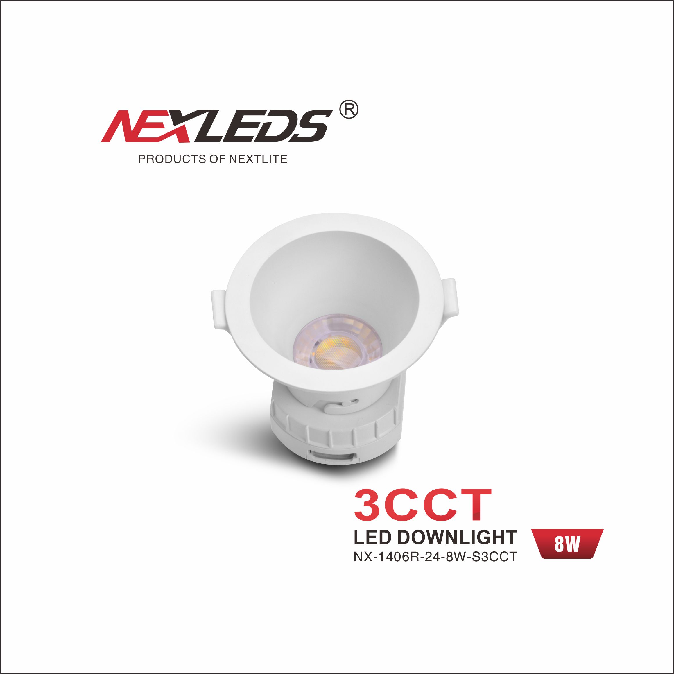 NX 1406R 24 8W S LED DOWNLIGHT 3CCT IP40