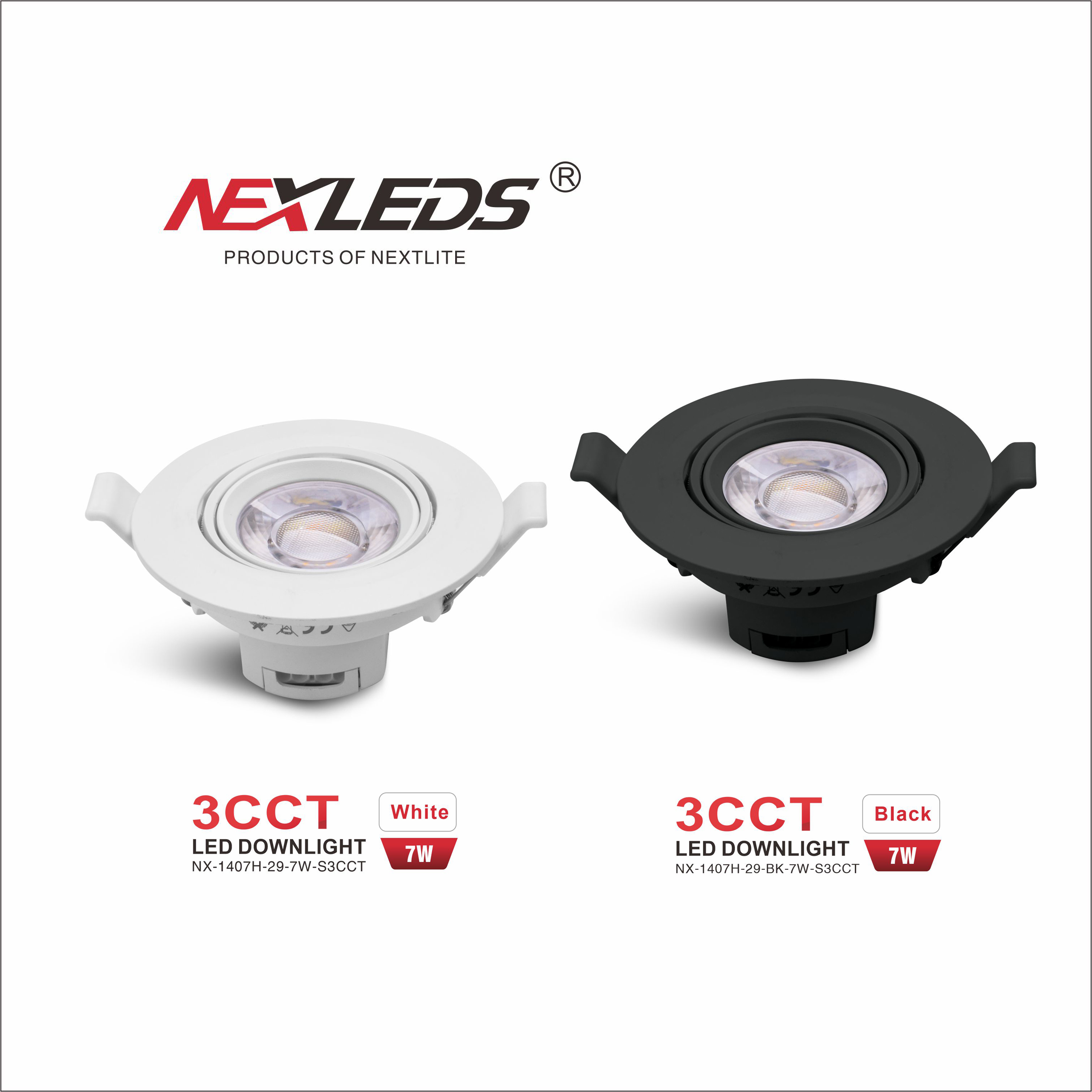 NX 1407H  BK 29 7W S  LED DOWNLIGHT 3CCT IP40