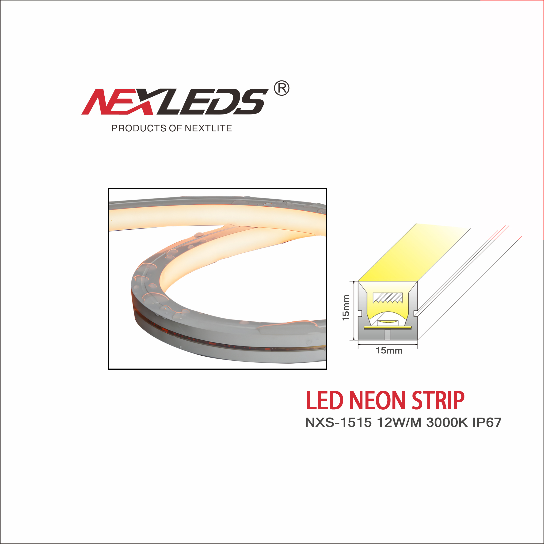 LED NEON STRIP NXS 1515 15W 3000K