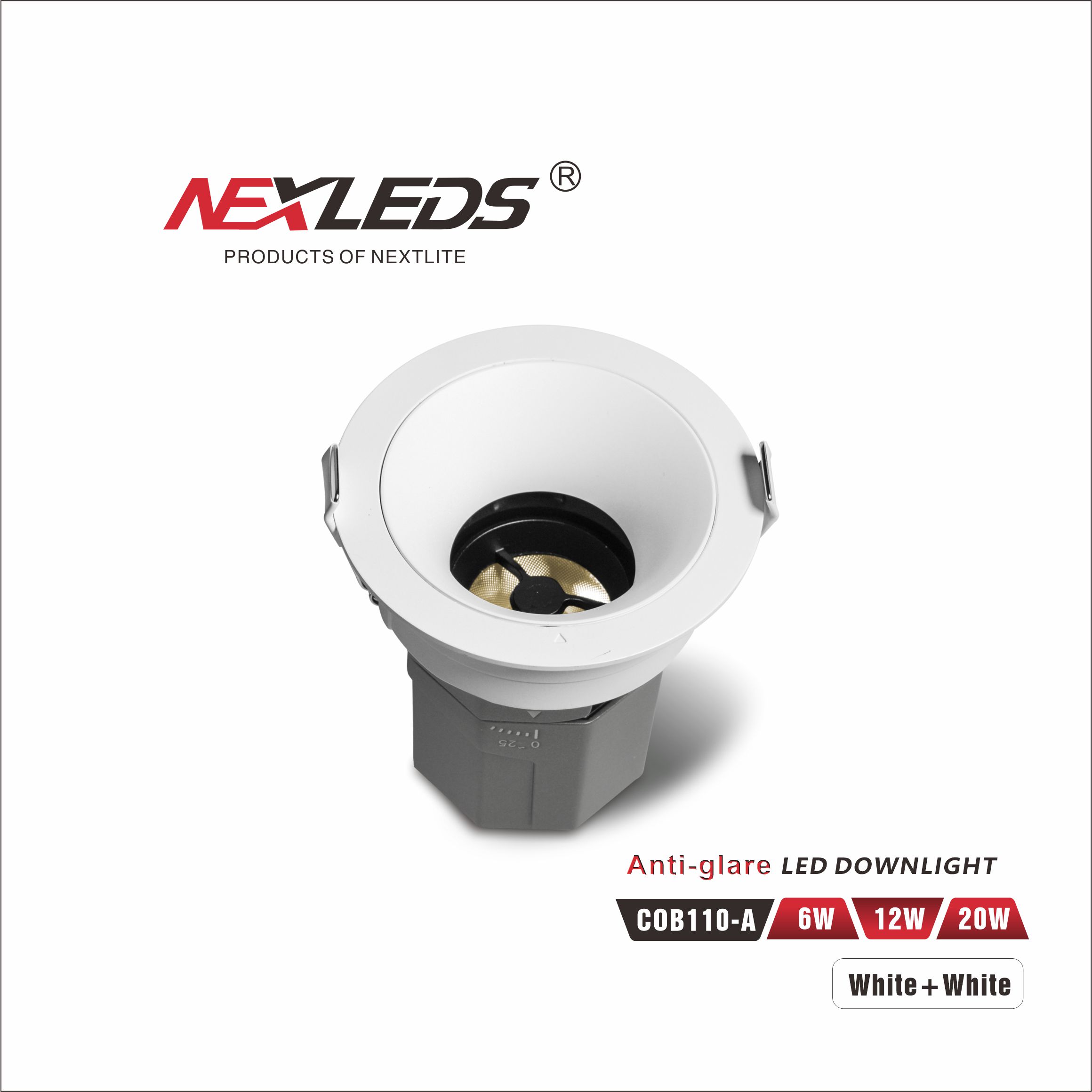 COB110 A 6W / 12W / 20W ANTI GLARE LED DOWNLIGHT IP65 3CCT