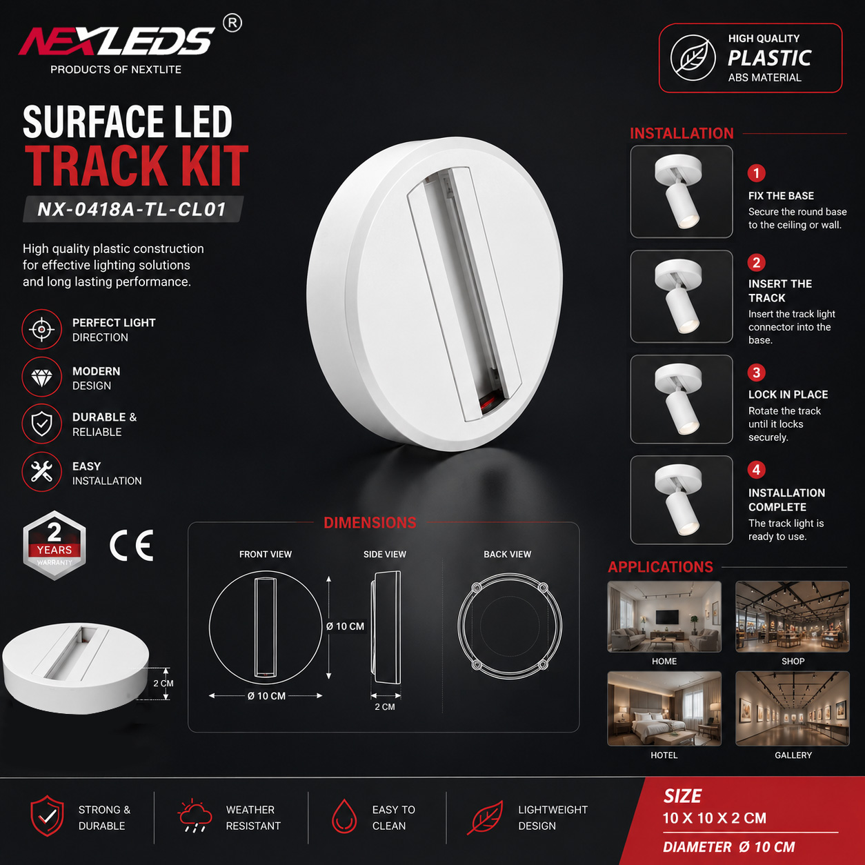 ‎NX 0418A TL CL01 SURFACE LED TRACK LIGHT KIT