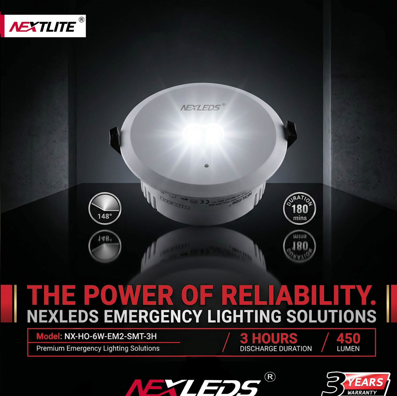 Emergency LED Light EPE 6W EM2 HO MT 3H 5000K